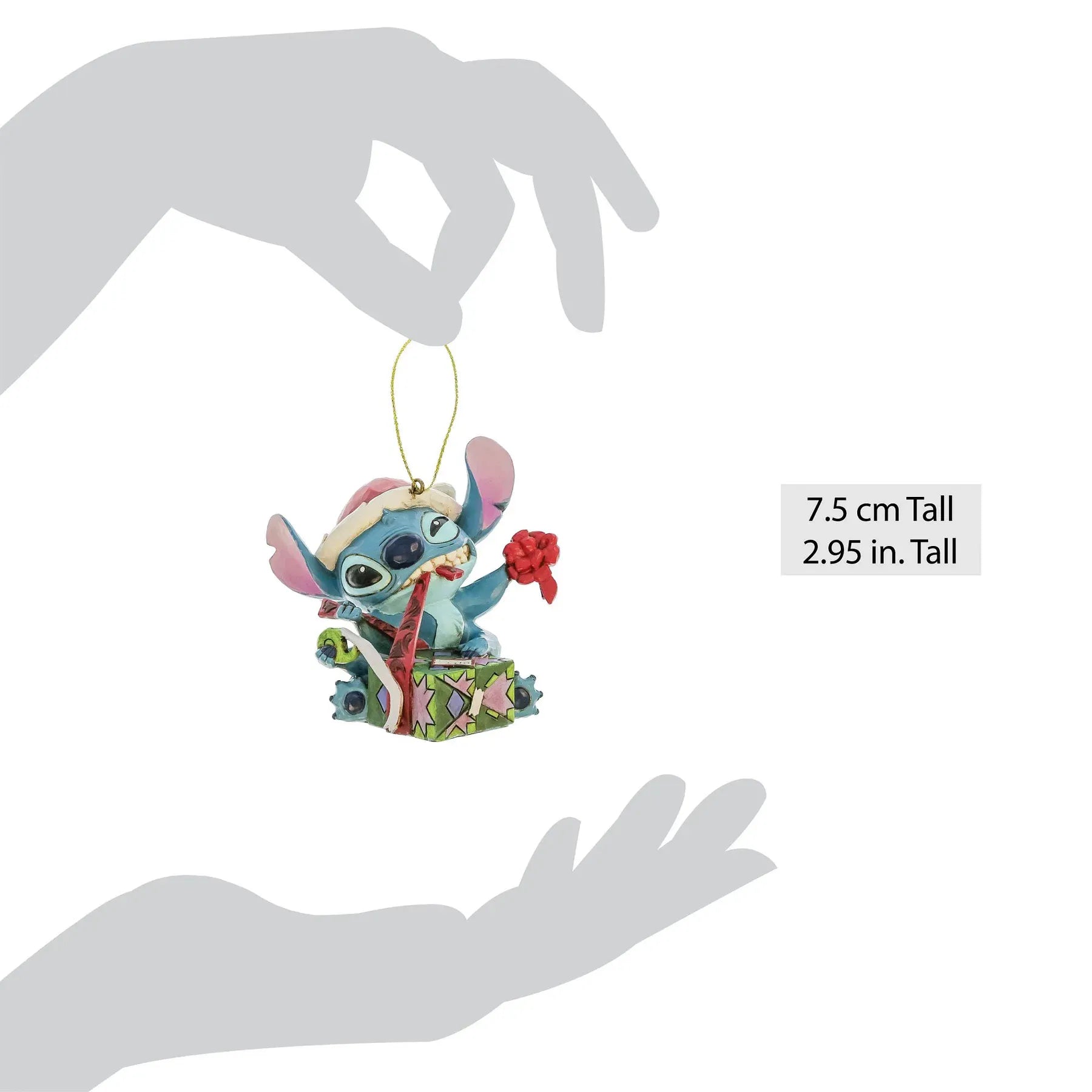 Disney Traditions Stitch Unwrapping Christmas Gift Hanging Ornament By Jim Shore 6017545
