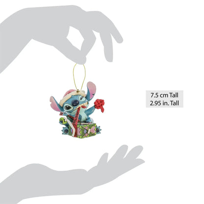 Disney Traditions Stitch Unwrapping Christmas Gift Hanging Ornament By Jim Shore 6017545