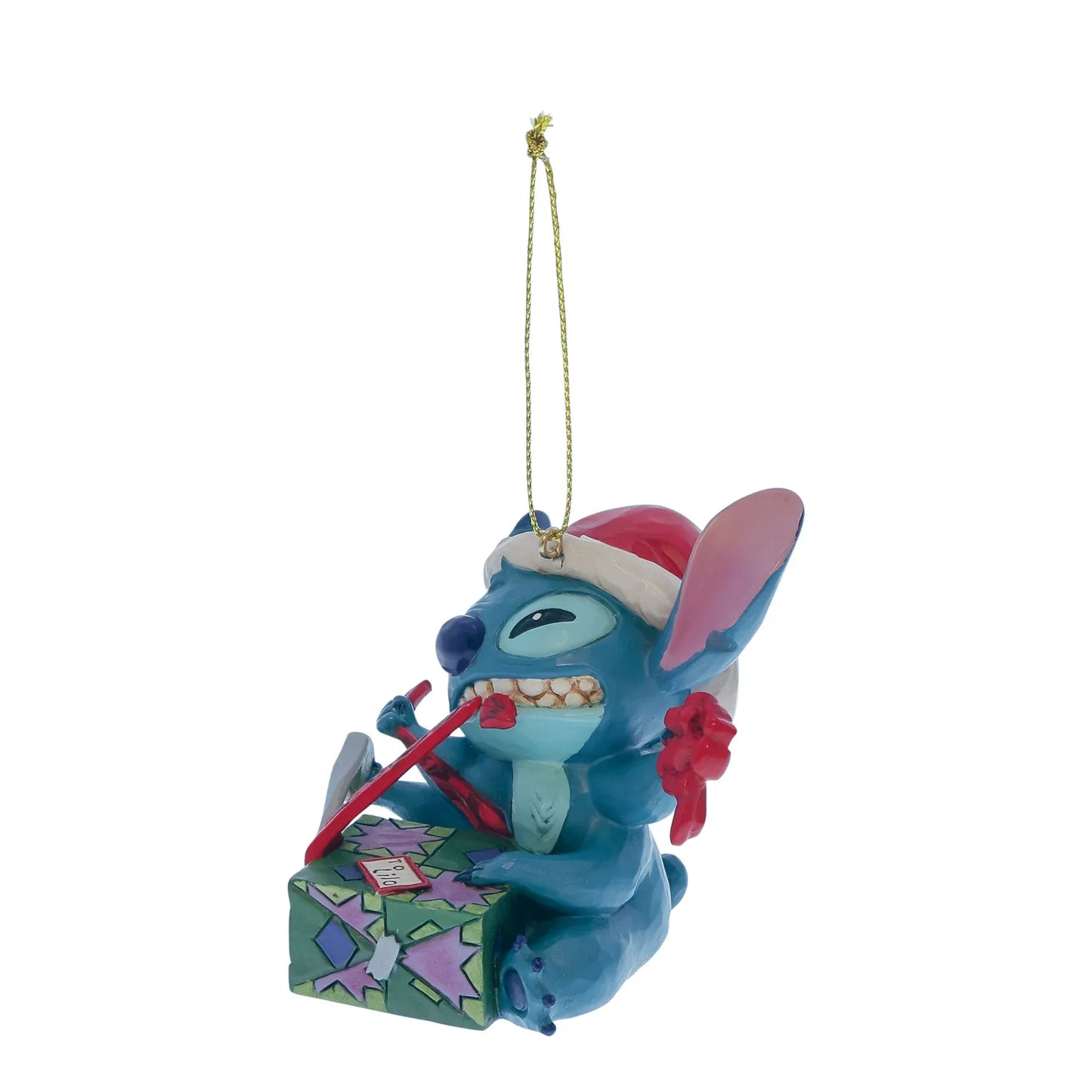 Disney Traditions Stitch Unwrapping Christmas Gift Hanging Ornament By Jim Shore 6017545