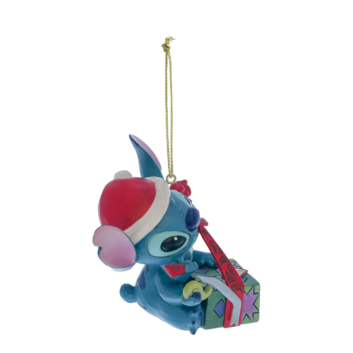 Disney Traditions Stitch Unwrapping Christmas Gift Hanging Ornament By Jim Shore 6017545