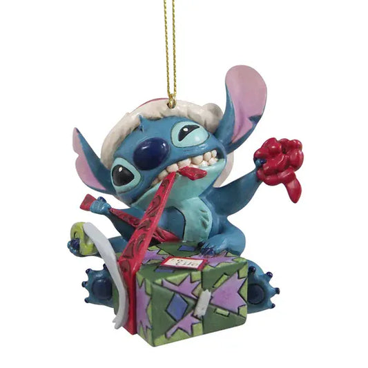 Disney Traditions Stitch Unwrapping Christmas Gift Hanging Ornament By Jim Shore 6017545