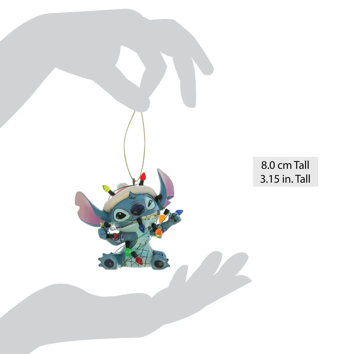 Disney Traditions Stitch Wrapped In Christmas Lights Hanging Ornament By Jim Shore 6017542