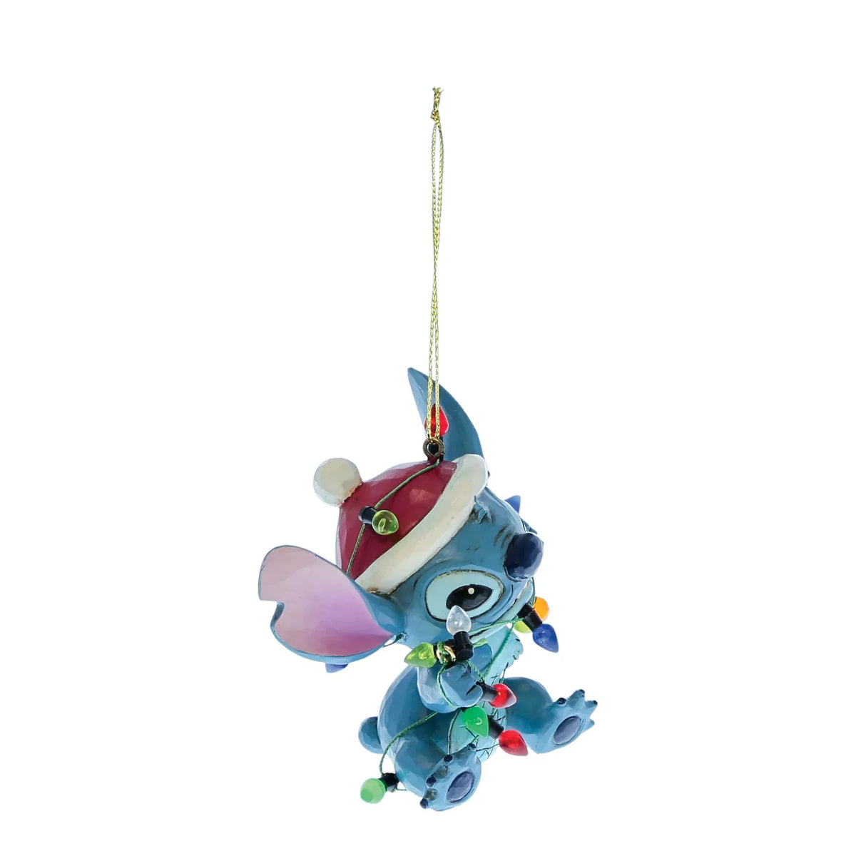 Disney Traditions Stitch Wrapped In Christmas Lights Hanging Ornament By Jim Shore 6017542