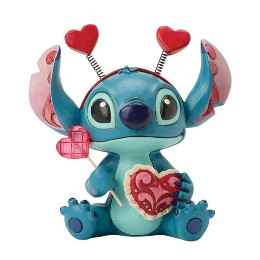 Disney Traditions Sucker For Love Stitch Valentines Figurine By Jim Shore