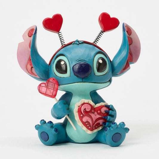 Disney Traditions Sucker For Love Stitch Valentines Figurine By Jim Shore