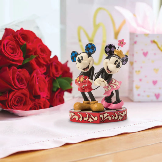 Disney Traditions Tails of True Love Mickey & Minnie Love Figurine By Jim Shore