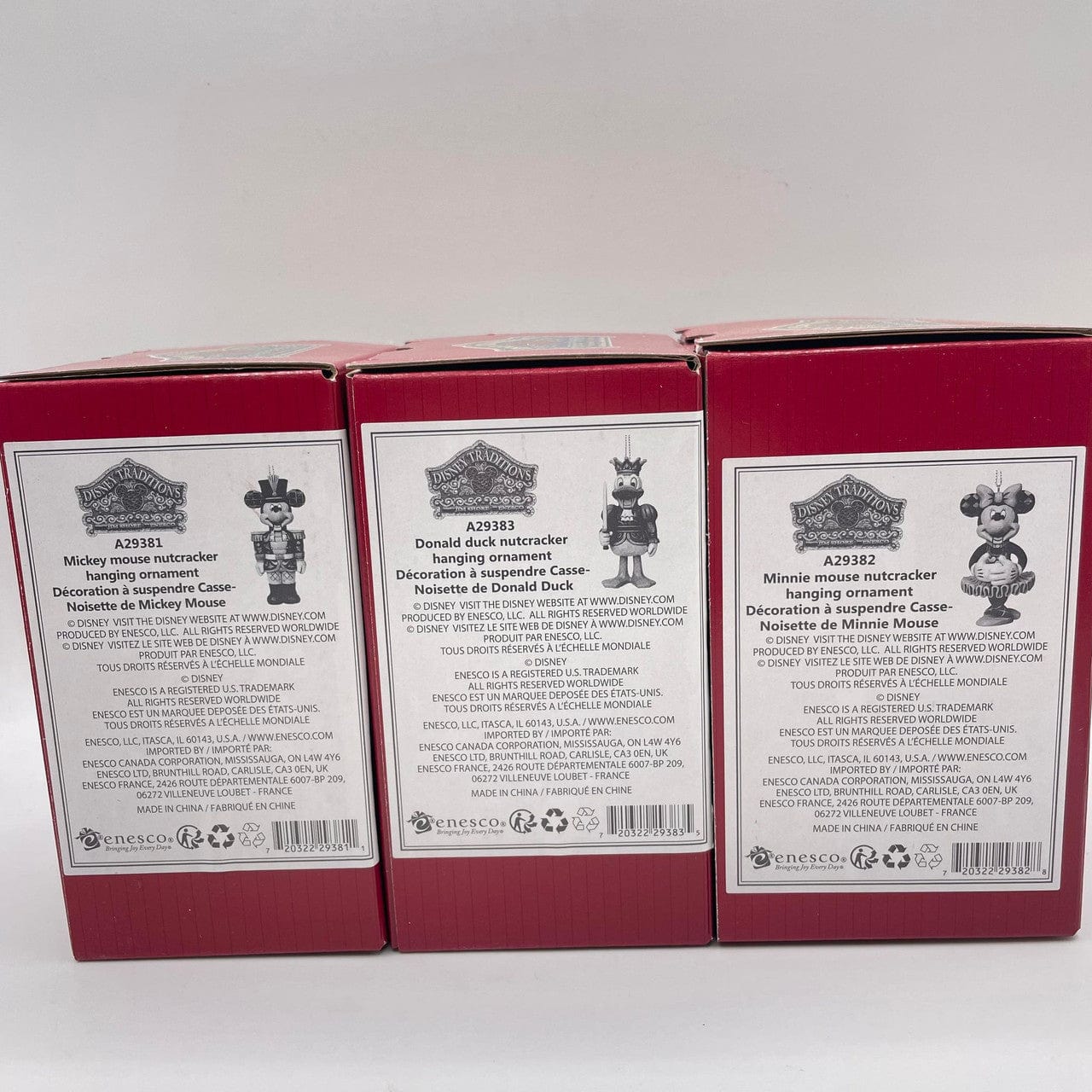 Disney Traditions Triple Pack - Mickey, Minnie & Donald Nutcracker Hanging Ornaments