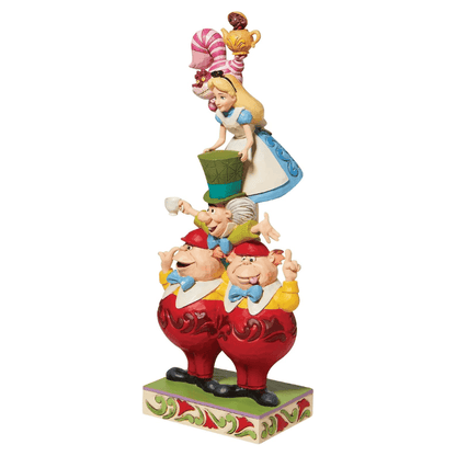 Disney Traditions We're All Mad Here - Stacked Alice in Wonderland Figurine 6008997
