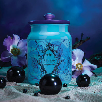 Disney Ursula Ceramic Sea Flower & Black Pearl Aqua Candle by Disney Home Fragrance