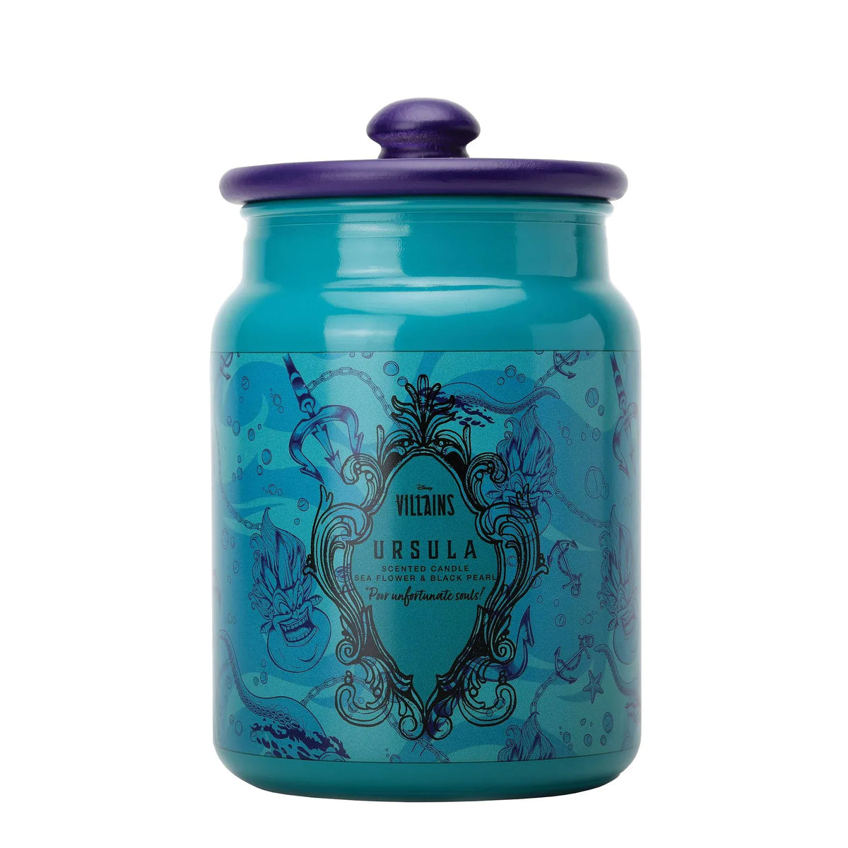 Disney Ursula Ceramic Sea Flower & Black Pearl Aqua Candle by Disney Home Fragrance
