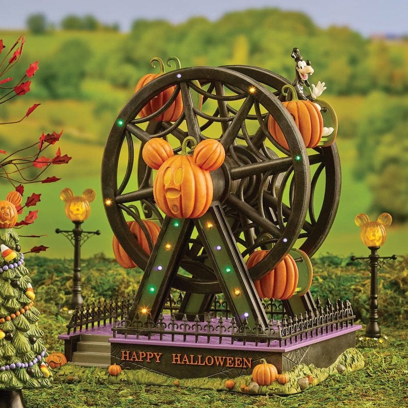 Disney Village Pumpkintown Illuminated Ferris Wheel Figurine By Department 56 6015597