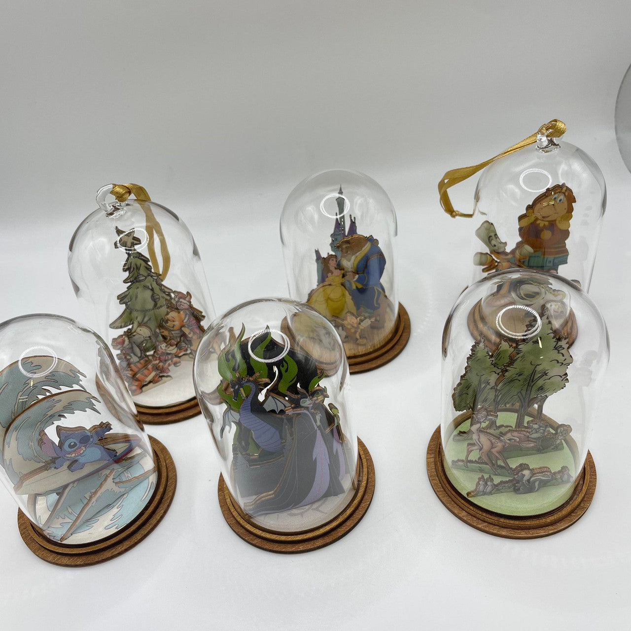 Disney Enchanting Glass Dome 6 Piece Bundle Figurines (COMBINED RRP £102)