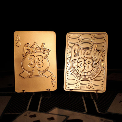 Fallout: New Vegas Lucky 38 Imitation Gold Casino Gifft Set Badge, Poker Chip, Playing Card