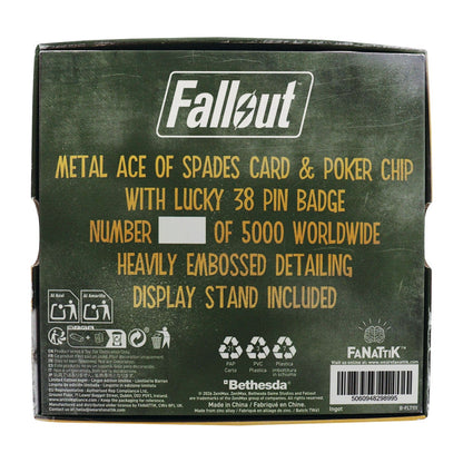 Fallout: New Vegas Lucky 38 Imitation Gold Casino Gifft Set Badge, Poker Chip, Playing Card
