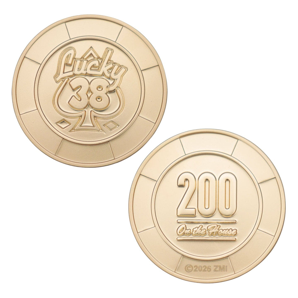 Fallout: New Vegas Lucky 38 Imitation Gold Casino Gifft Set Badge, Poker Chip, Playing Card