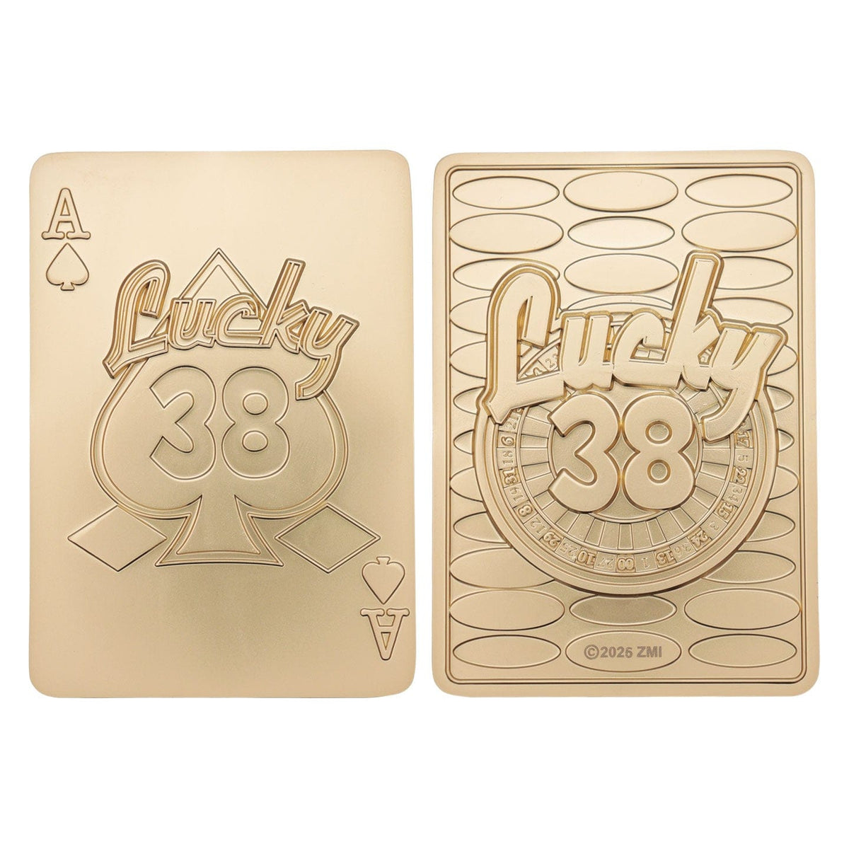 Fallout: New Vegas Lucky 38 Imitation Gold Casino Gifft Set Badge, Poker Chip, Playing Card