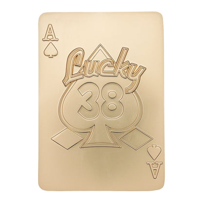 Fallout: New Vegas Lucky 38 Imitation Gold Casino Gifft Set Badge, Poker Chip, Playing Card