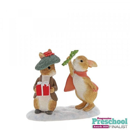 Flopsy and Benjamin Bunny Under the Mistletoe Figurine