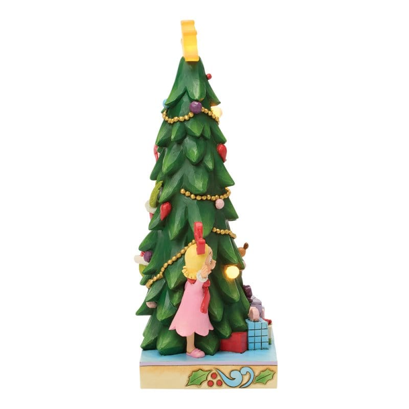 Grinch, Cindy & Max Peeking out from LED Tree  Figurine By Jim Shore 6018962