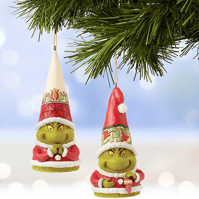 Grinch Gnome with Hands Clenched Hanging Ornament Figurine By Jim Shore