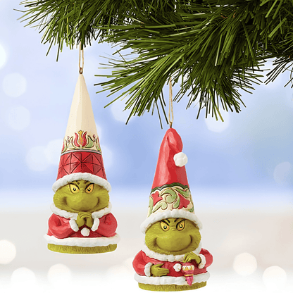 Grinch Gnome with Hands Clenched Hanging Ornament Figurine By Jim Shore