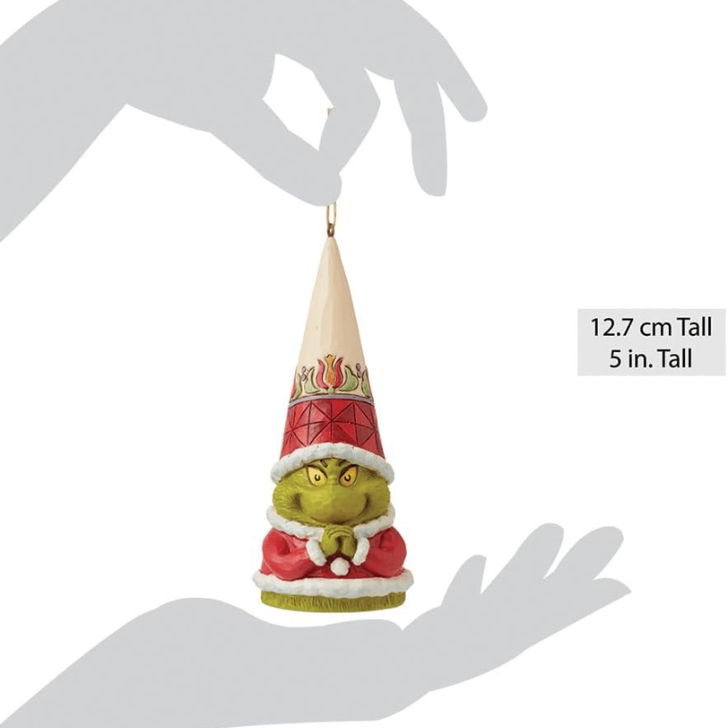 Grinch Gnome with Hands Clenched Hanging Ornament Figurine By Jim Shore
