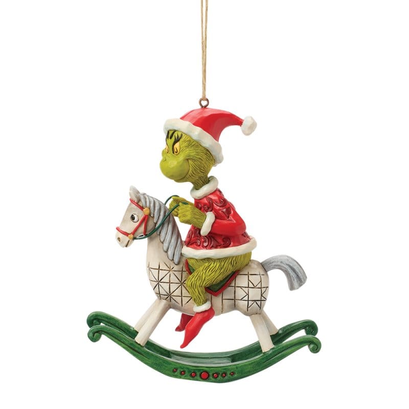 Grinch Riding Rocking Horse Hanging ornament By Jim Shore 6018966
