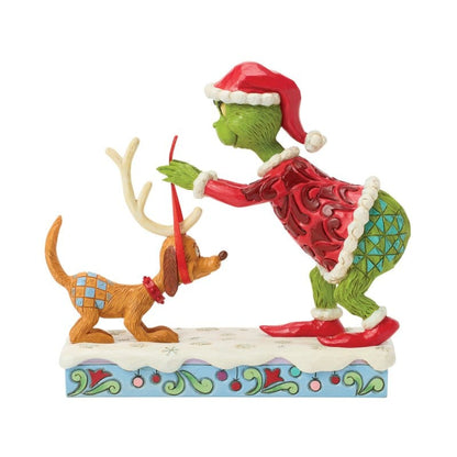 Grinch tying Antlers on Max Figurine By Jim Shore 6018955