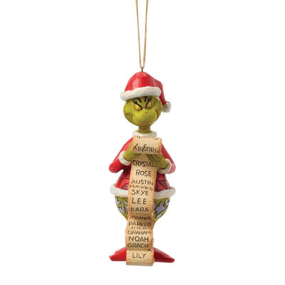 Grinch with Lists Hanging Ornament By Jim Shore 6019146