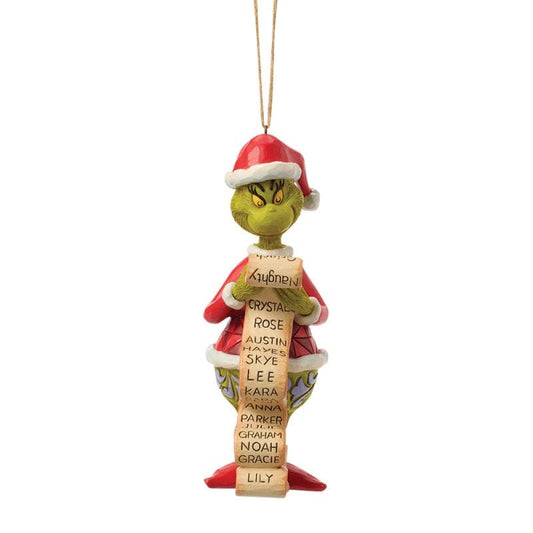 Grinch with Lists Hanging Ornament By Jim Shore 6019146