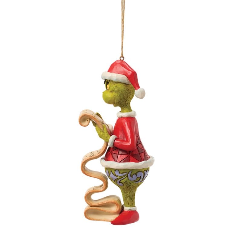 Grinch with Lists Hanging Ornament By Jim Shore 6019146