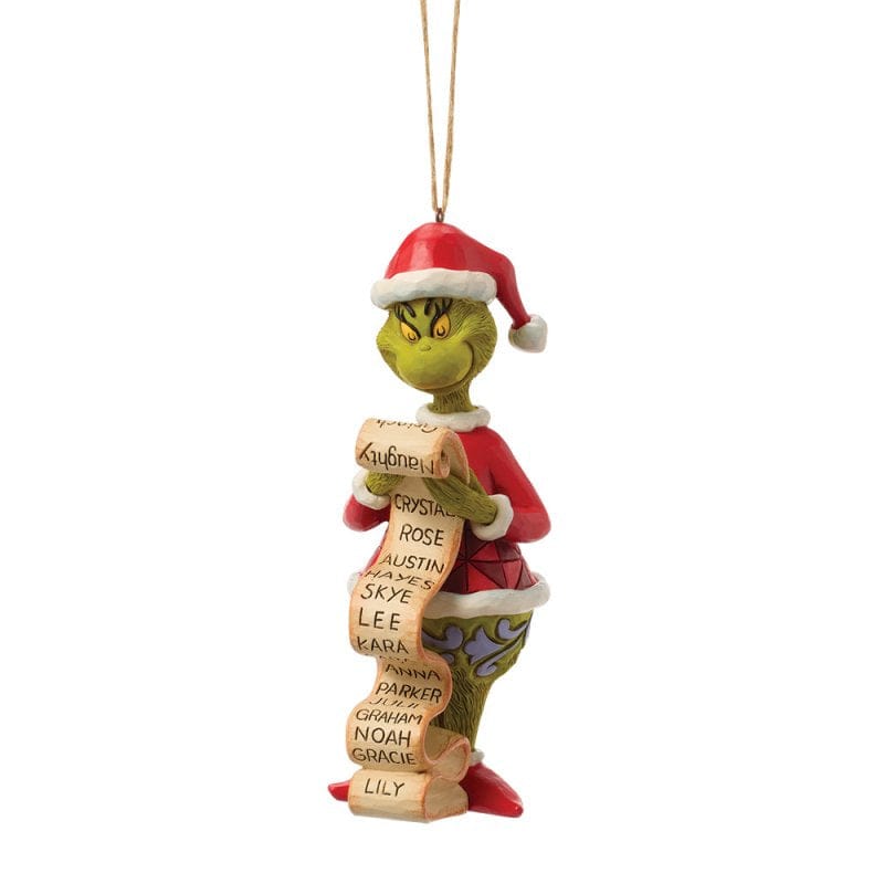 Grinch with Lists Hanging Ornament By Jim Shore 6019146