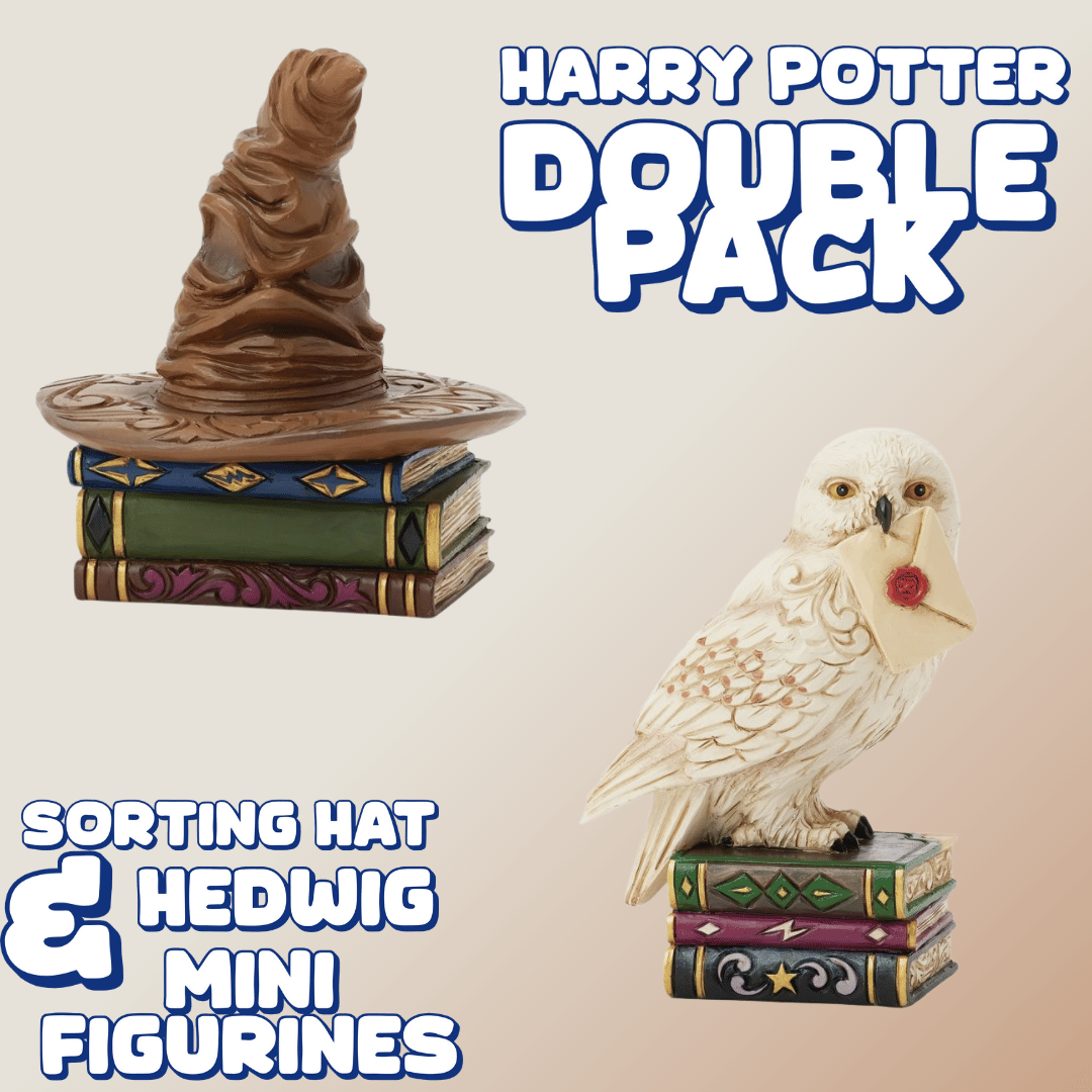 Harry Potter Mini Figurine Bundle - Sorting Hat & Hedwig