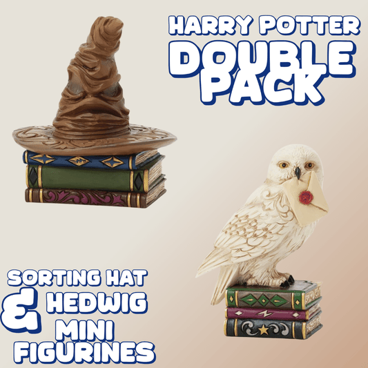 Harry Potter Mini Figurine Bundle - Sorting Hat & Hedwig