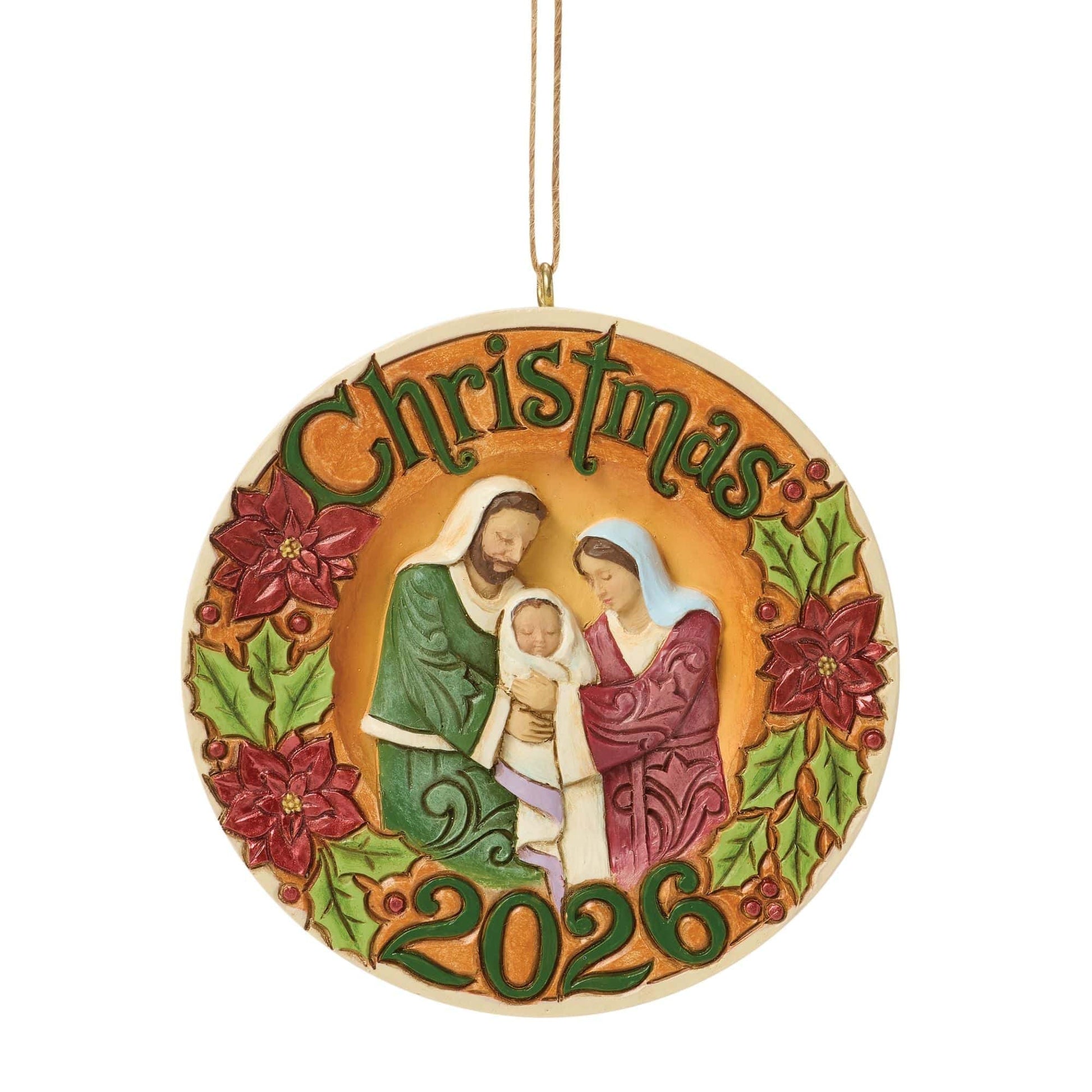 Heartwood Creek 2026 Dated Holy Family Hanging Ornament By Jim Shore