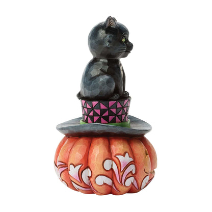 Heartwood Creek Black Cat Sitting On Top Hat Figurine By Jim Shore