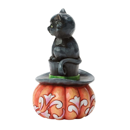 Heartwood Creek Black Cat Sitting On Top Hat Figurine By Jim Shore