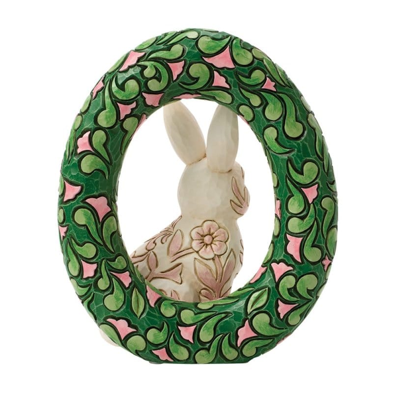 Heartwood Creek Bunny Wreath Figurine By Jim Shore