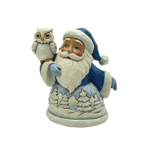 Heartwood Creek By Jim Shore Blue Santa With Owl Mini Figurine 6017274