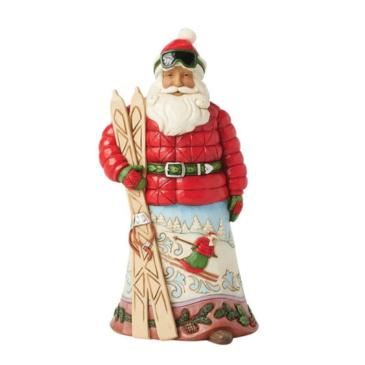 Heartwood Creek By Jim Shore Gone Skiing (Lodge Santa With Skis) Figurine 6017037