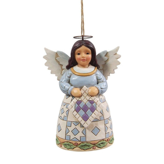 Heartwood Creek By Jim Shore Quilt Angel Hanging Ornament 6017305