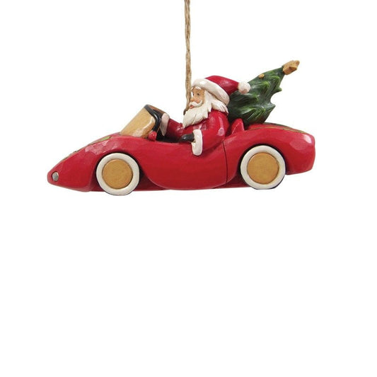 Heartwood Creek By Jim Shore Santa In Sports Car Hanging Ornament 6017299