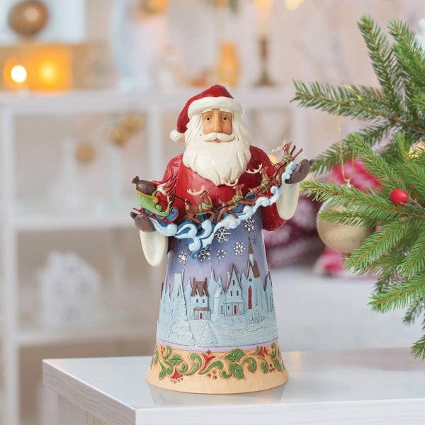 Heartwood Creek By Jim Shore Santa With Sleigh In Overnight Scene Figurine 6015502
