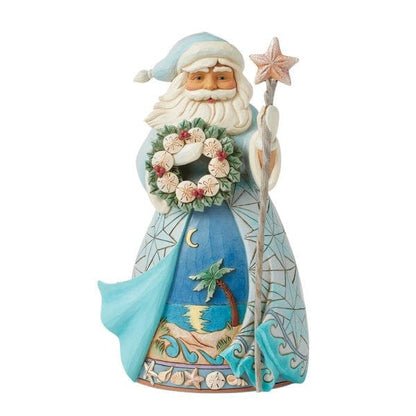 Heartwood Creek By Jim Shore Shell-abrate The Season (Santa With Sand Dollar Wreath) Figurine 6016517