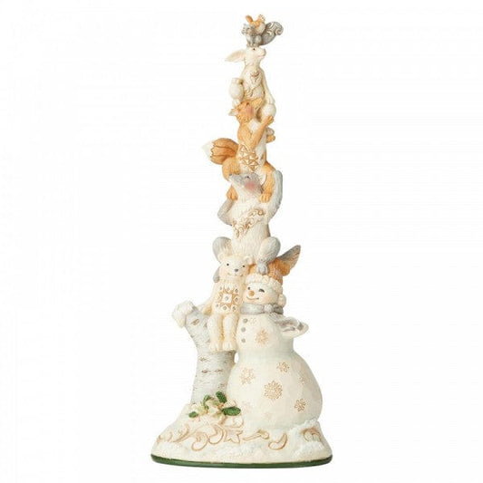 Heartwood Creek By Jim Shore Snowman Stacked With Animals Figurine