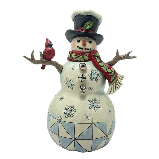 Heartwood Creek By Jim Shore Snowman With Top Hat & Cardinal Figurine 6017055