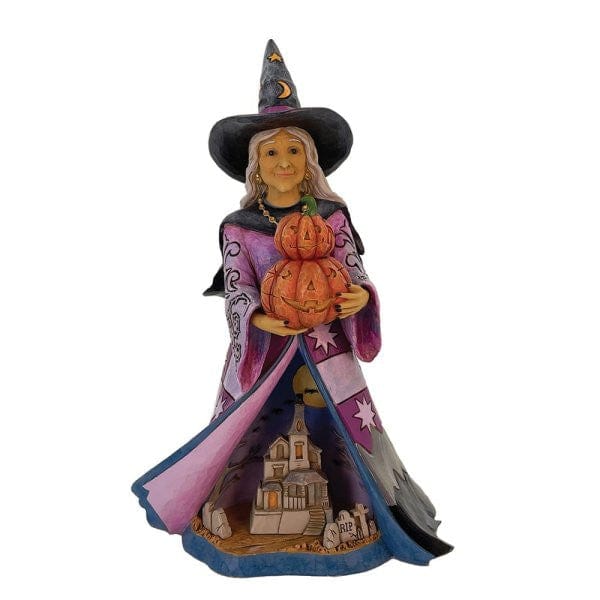 Heartwood Creek By Jim Shore Spellbinding Smiles (Good Witch with LED Pumpkins) Figurine 6016638