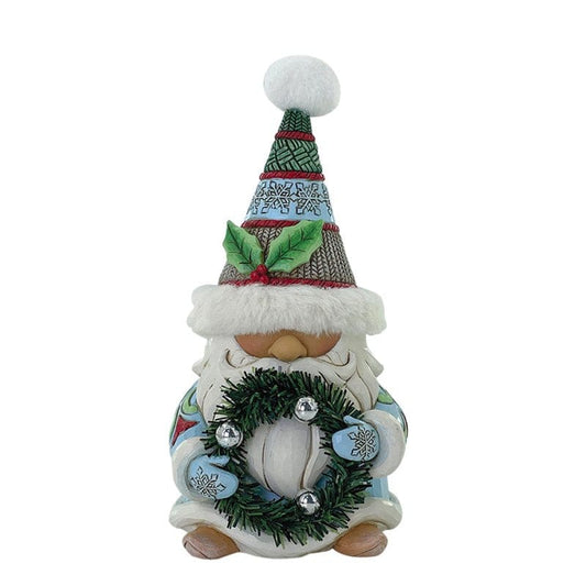 Heartwood Creek By Jim Shore Wreathed In Holiday Joy (Gnome With Wreath & Fur Trimmed Hat) Figurine 6017287