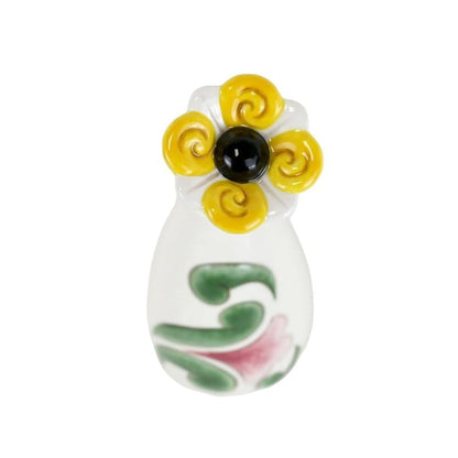Heartwood Creek Cream Vase with Floral Motif By Jim Shore