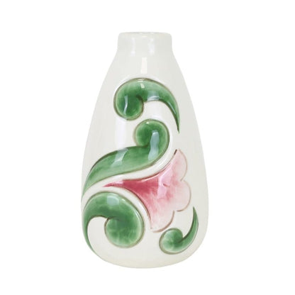 Heartwood Creek Cream Vase with Floral Motif By Jim Shore